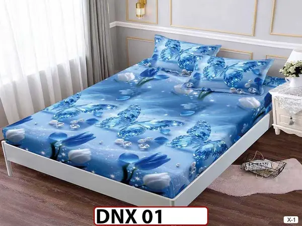 Husa de Pat din Finet + 2 Fete de Perne - Saltea 180x200 - Pat 2 Persoane - DNX 01