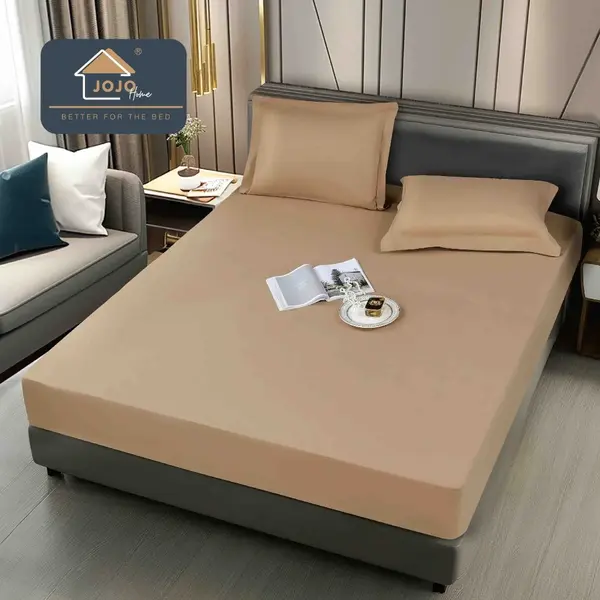 Husa de Pat Impermeabila, Jojo Home, 160x200cm, cu Fete de Perna 50x70cm, Bej