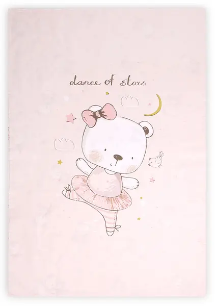 Husă de pilota cu fermoar Lorelli -Teddy Bear Balerina, 140 х 95 cm, roz