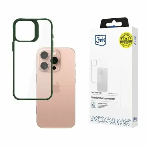 Husa de protectie 3mk Satin Armor Case+ pentru iPhone 16 Pro, Verde