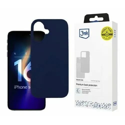 Husa de protectie 3mk Silicone Case Dark Military Grade pentru iPhone 16, Negru