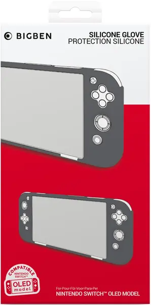 Husă de protecție din silicon Big Ben - Silicon Glove, gri (Nintendo Switch OLED)
