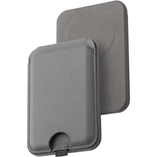 Husa de protectie Dviced Leather magsafe foldable cardholder and stand, Gri