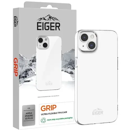 Husa de protectie Eiger Grip pentru iPhone 15 Plus, Transparent
