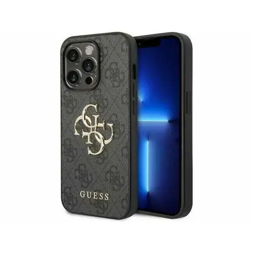 Husa de protectie Guess PU 4G Metal Logo Case pentru iPhone 15 Pro (Gri)