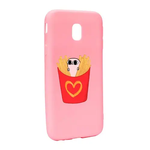 Husa de protectie I Love Chips, pentru Samsung Galaxy J7 2018, rezistenta la uzura, anti-alunecare, din silicon Premium, P602