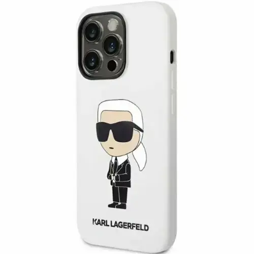 Husa de protectie Karl Lagerfeld Liquid Silicone Ikonik NFT pentru iPhone 14 Pro Max (Alb)