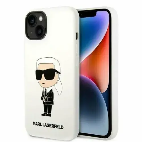 Husa de protectie Karl Lagerfeld Liquid Silicone Ikonik NFT pentru iPhone 14 Plus (Alb)
