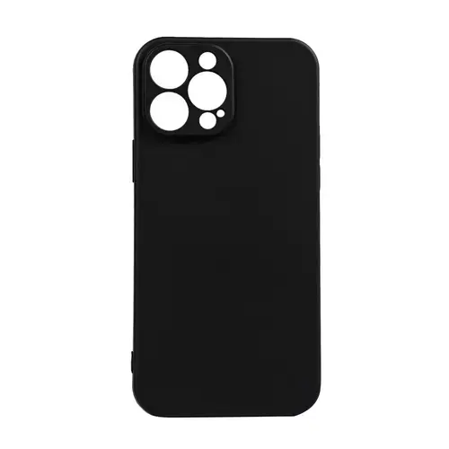 Husa de protectie Spacer pentru Iphone 13 Pro Max, material flexibil silicon si interior cu microfibra, Negru