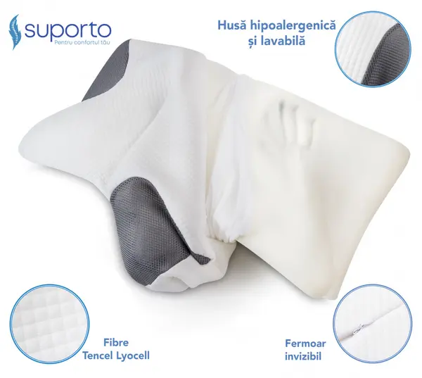 Husa de schimb pentru perna ortopedica cervicala cu extensii