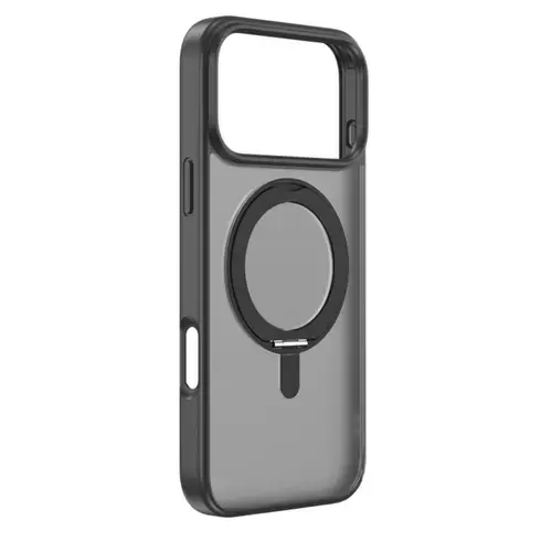 Husa Devia Eleguard Series Magnetic Shockproof pentru iPhone 17 Pro, cu suport rotativ 360 grade, Negru