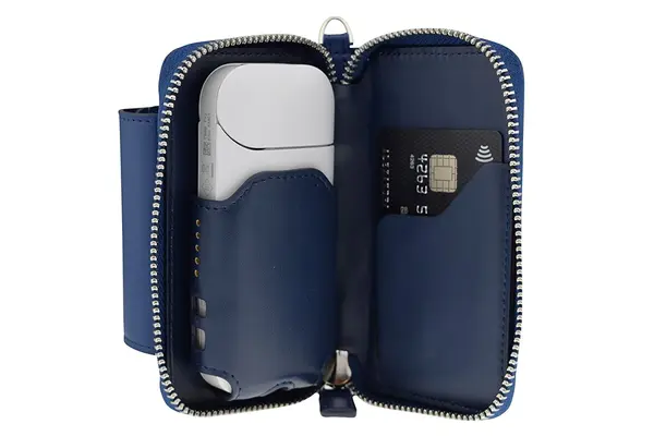 Husa din piele albastra pentru IQOS | German Couture
