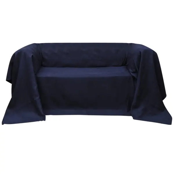Husa din velur micro-fibra pentru canapea, 140 x 210 cm, bleumarin