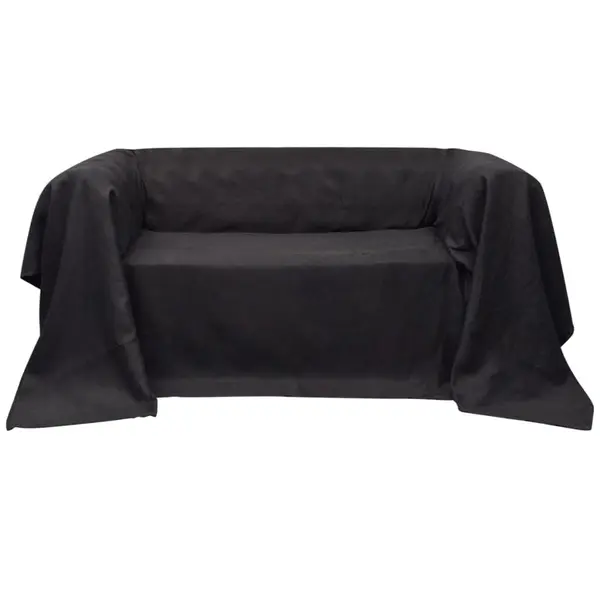 Husa din velur microfibra pentru canapea, 270 x 350 cm, antracit
