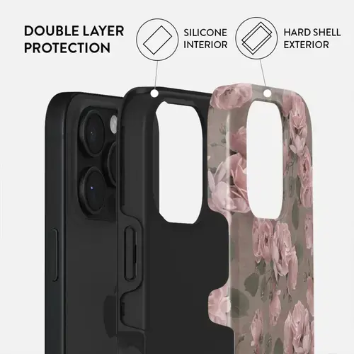 Husa Dual Layer Vintage Glamour Burga pentru iPhone 16 Pro, Multicolor