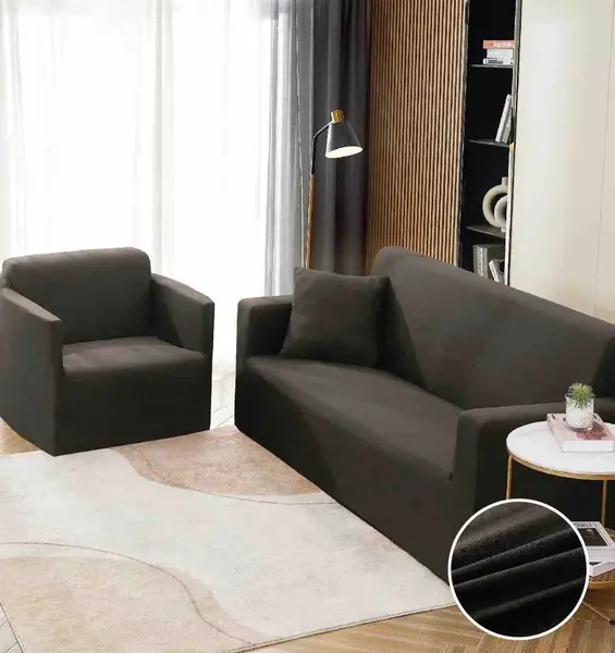 Husa Elastica Pentru Canapea 2 Locuri - M - Jojo Home, Gri inchis