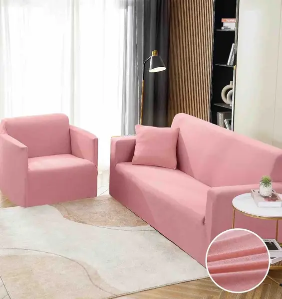 Husa Elastica Pentru Canapea 3 Locuri - L - Jojo Home, Roz