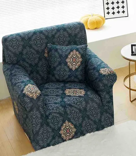 Husa Elastica Pentru fotoliu cu brate, Jojo Home, Bleumarin, Model Elegant