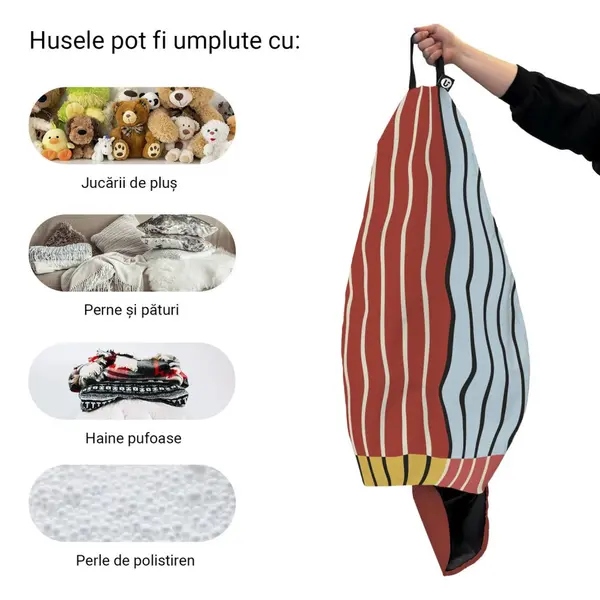 Husa fotoliu Puf Bean Bag tip Para XL fara umplutura rodas