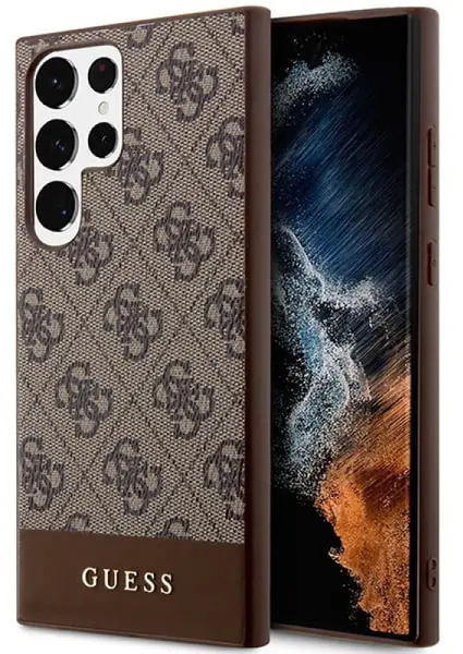 Husă Guess - 4G Stripe, Galaxy S24 Ultra, maro