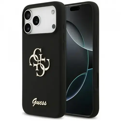 Husa Guess Big 4G Script pentru Apple iPhone 17 Pro Max, Neagra