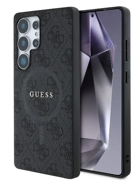 Husă Guess - Leather, Galaxy S25 Ultra, MagSafe, negru