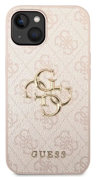 Husă Guess - Metal Logo, iPhone 14, roz