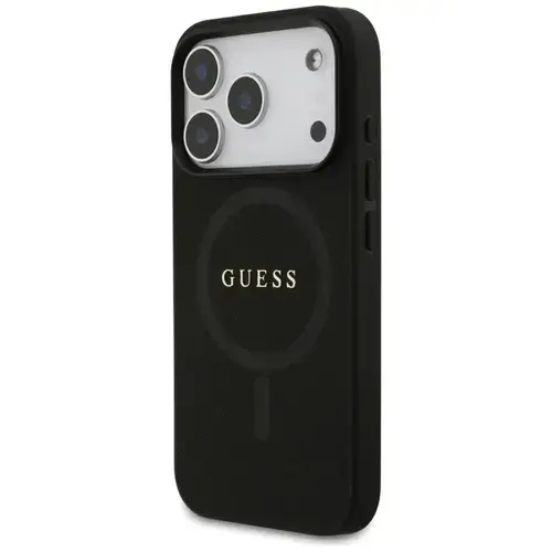 Husa Guess Saffiano Classic Logo MagSafe pentru iPhone 17 Pro, Negru