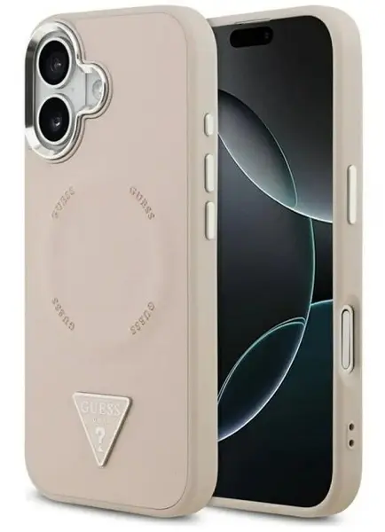 Husă Guess - Triangle Logo, iPhone 17, MagSafe, roz