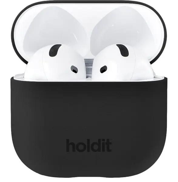 Husă Holdit - Silicone, AirPods 4, negru