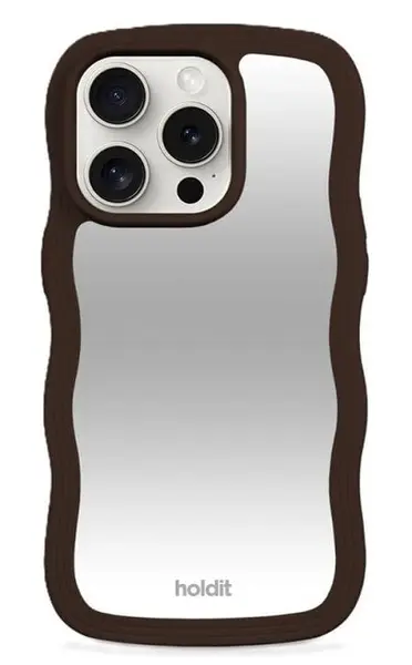 Husă Holdit - Wavy, iPhone 15 Pro, Chocolate/Mirror