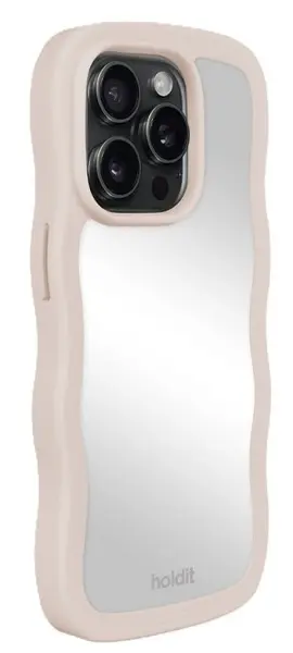 Husă Holdit - Wavy, iPhone 15 Pro Max, Light Beige/Mirror