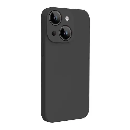 Husa Lemontti Liquid Silicon MagCharge compatibila cu iPhone 15, Negru, protectie 360 grade, material fin, captusit cu microfibra