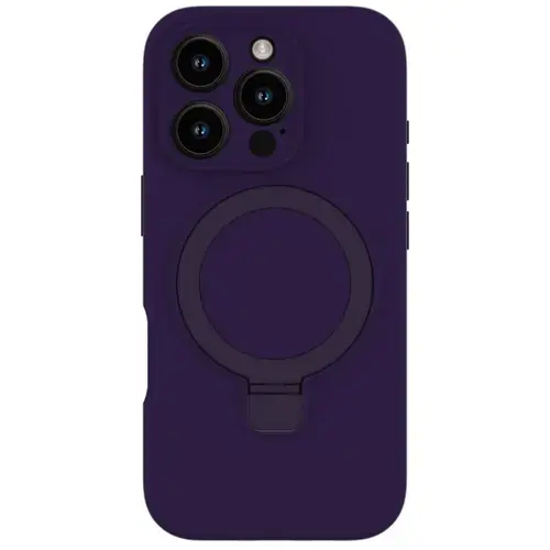 Husa Lemontti Liquid Silicon MagSafe iPhone 16 Pro, cu suport, Mov