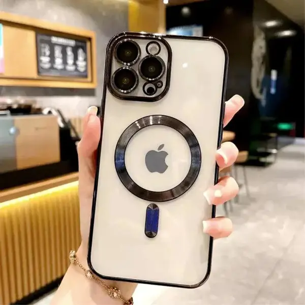 Husa Luxury MagSafe cu Protectie Lentile Camera si Anti-Shock pentru iPhone 13 Pro, Black - iPhone 13 Pro