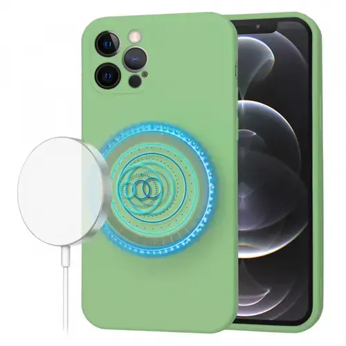 Husa MagSafe pentru Apple iPhone 12 Pro, Techsuit, SoftFlex, Verde