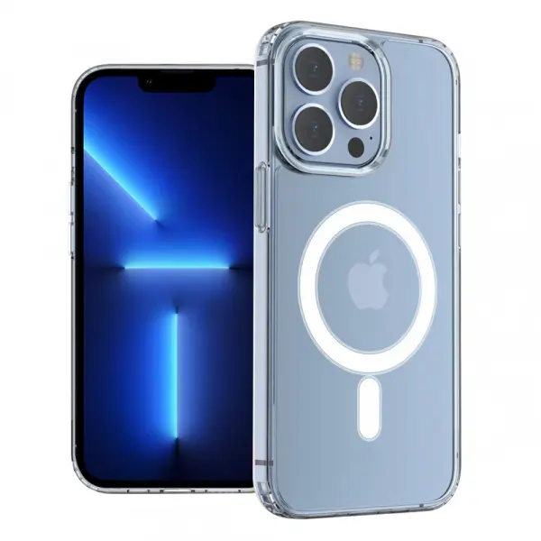 Husa MagSafe pentru Apple iPhone 13 Pro Max, Techsuit, Pro, Transparenta