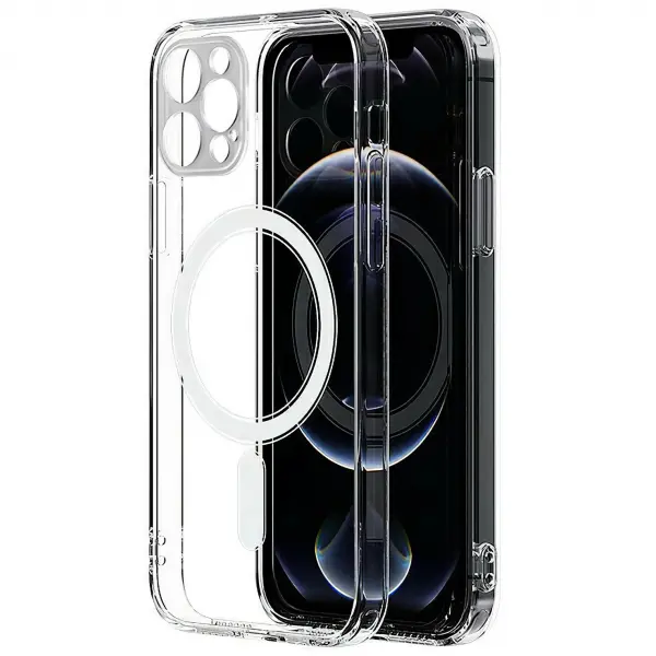 Husa MagSafe pentru Apple iPhone 13 Pro, OEM, Magnetic Antisoc, Transparenta