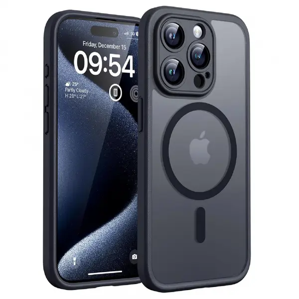 Husa MagSafe pentru Apple iPhone 13 Pro, Techsuit, PureFrost, Neagra