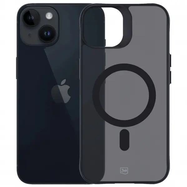 Husa MagSafe pentru Apple iPhone 14 / 13, 3MK, Smoke MagCase, Neagra