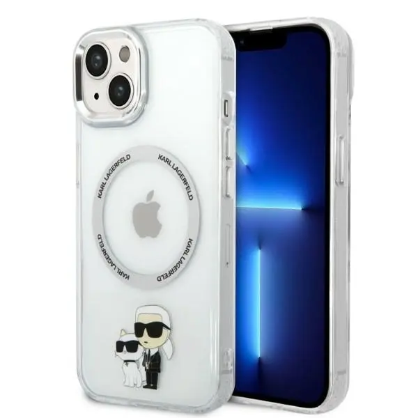 Husa MagSafe pentru Apple iPhone 14 Plus, Karl Lagerfeld, Ikonik Karl & Choupette, Transparenta