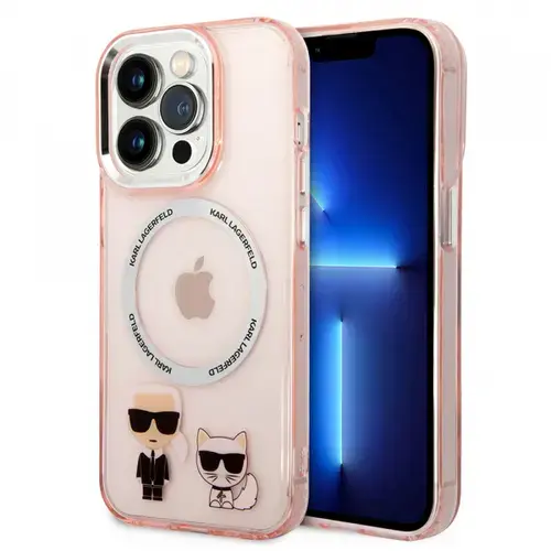 Husa MagSafe pentru Apple iPhone 14 Pro Max, Karl Lagerfeld, Karl & Choupette Aluminium