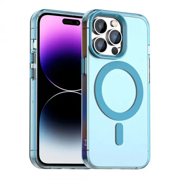 Husa MagSafe pentru Apple iPhone 14 Pro Max, Techsuit, CandyCase, Albastra