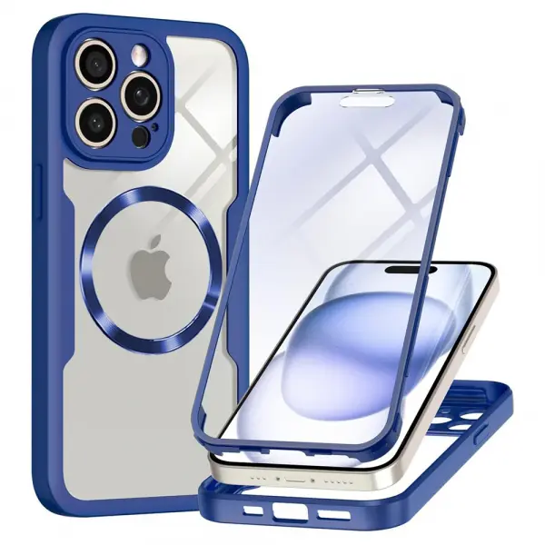 Husa MagSafe pentru Apple iPhone 14 Pro Max, Techsuit, ColorVerse 360, Albastra