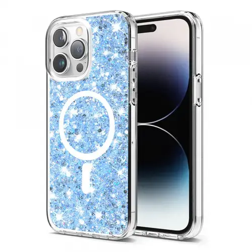 Husa MagSafe pentru Apple iPhone 14 Pro, Techsuit, Sparkly Glitter