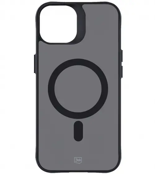 Husa MagSafe pentru Apple iPhone 15, 3MK, Smoke MagCase, Neagra