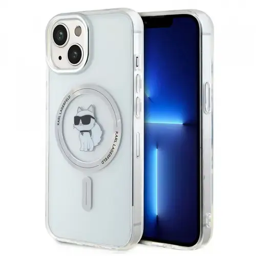 Husa MagSafe pentru Apple iPhone 15, Karl Lagerfeld, IML Choupette, Transparenta
