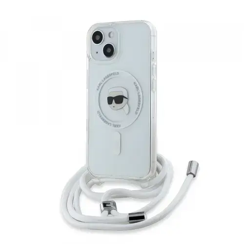 Husa MagSafe pentru Apple iPhone 15, Karl Lagerfeld, IML Crossbody Karl's Head, Transparenta