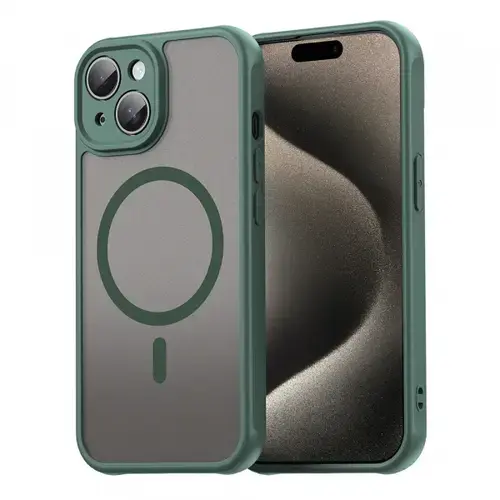 Husa MagSafe pentru Apple iPhone 15 Plus, Techsuit, HaloFrost II, Verde