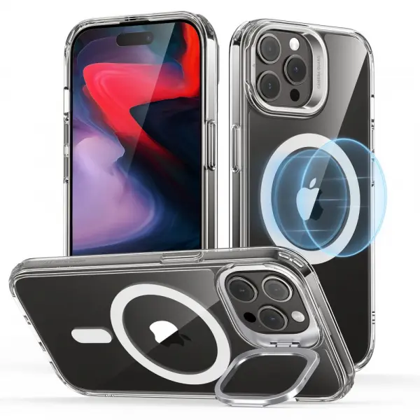 Husa MagSafe pentru Apple iPhone 15 Pro Max, ESR, Classic Hybrid Kickstand, Transparenta